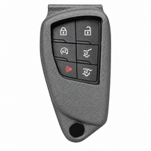 Load image into Gallery viewer, Chevrolet key fob holder in Gray, front view on white background. Holder color preview; key fob and hardware unchanged.