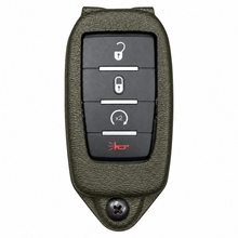Load image into Gallery viewer, OD Green RAM key fob holder color preview with four-button fob, front view.