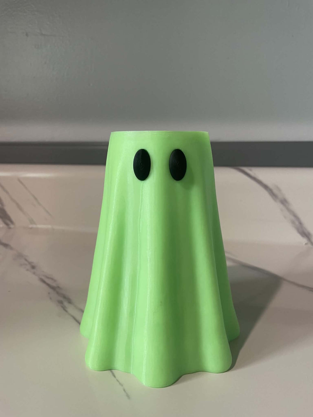 Green 3D printed ghost cup holder