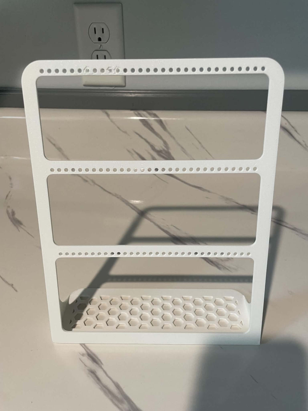 White 3D printed jewelry display stand