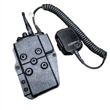 Load image into Gallery viewer, Harris XG-75 radio holder with adjustable retention and lapel mic compatibility.
